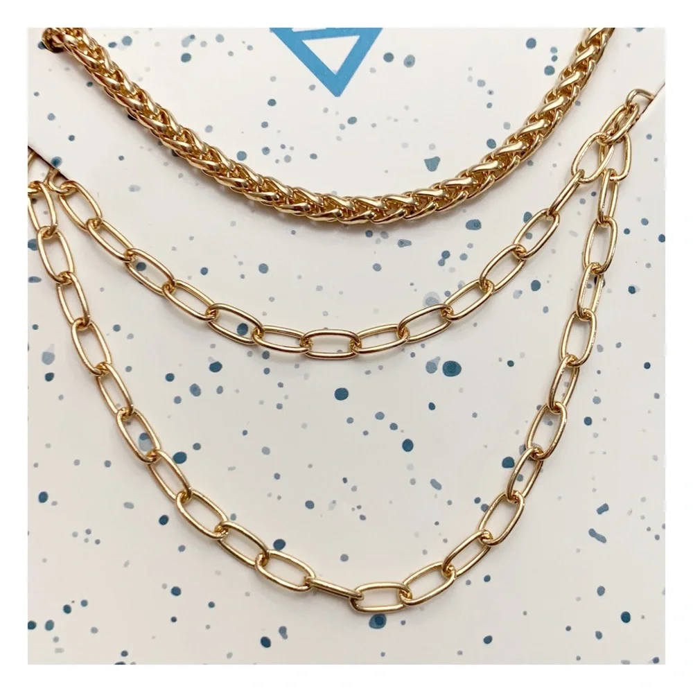 Amelia Rue NEW layering necklace set gold tone - Picture 2 of 7